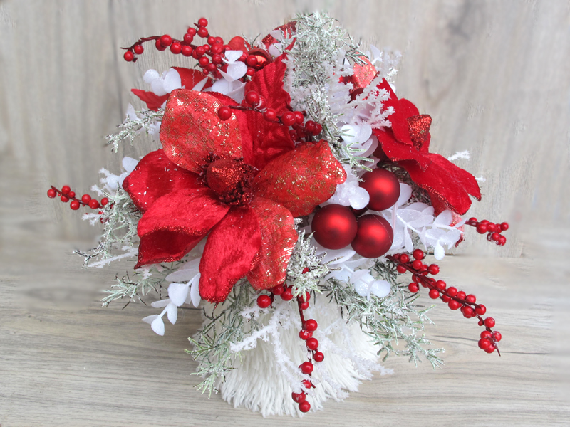 Vánoční flower box červený velký